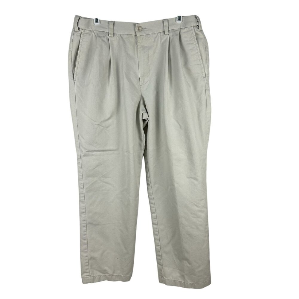 Dockers Mens Khaki Pleated Front Chino Pants W34 L29